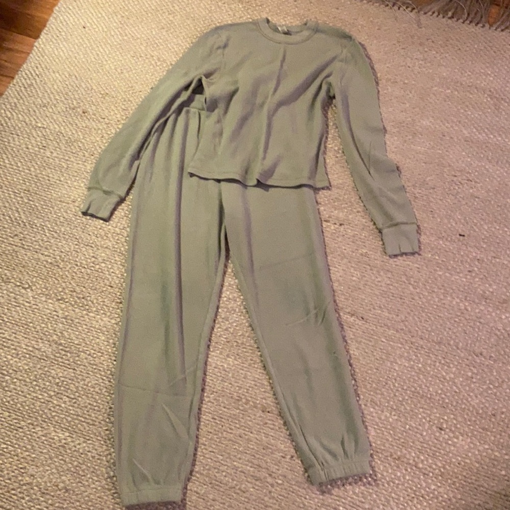 SKIMS Sage Green Pajama Set